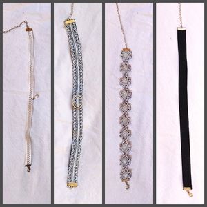 * Set of 4 Women's Choker Necklaces